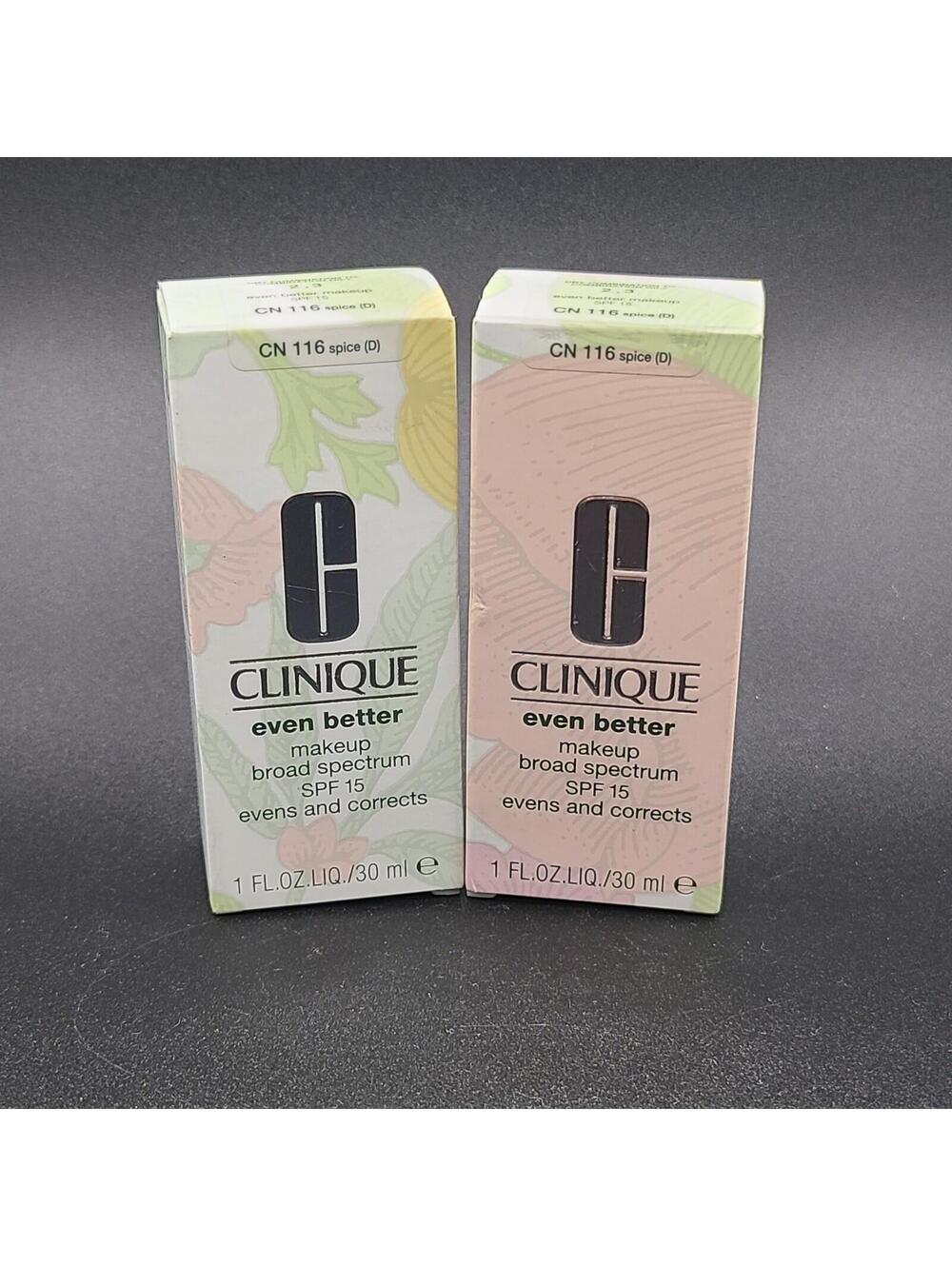 NEW Clinique Even Better Foundation SPF 15 CN 116 Spice D 1 fl Oz Lot Of 2